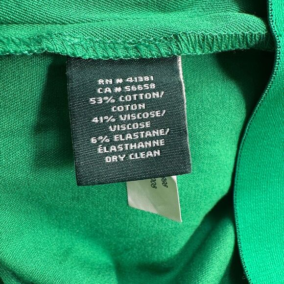 Vintage Lauren Ralph Lauren Women Pants Size 10 Green Cotton Elastin Elastic - Picture 9 of 11